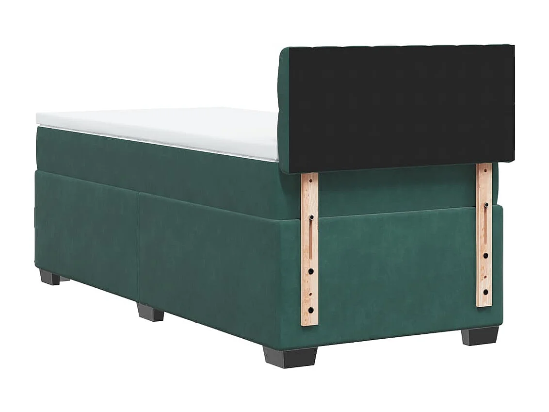 Cama com molas/colchão 80x200 cm veludo verde-escuro