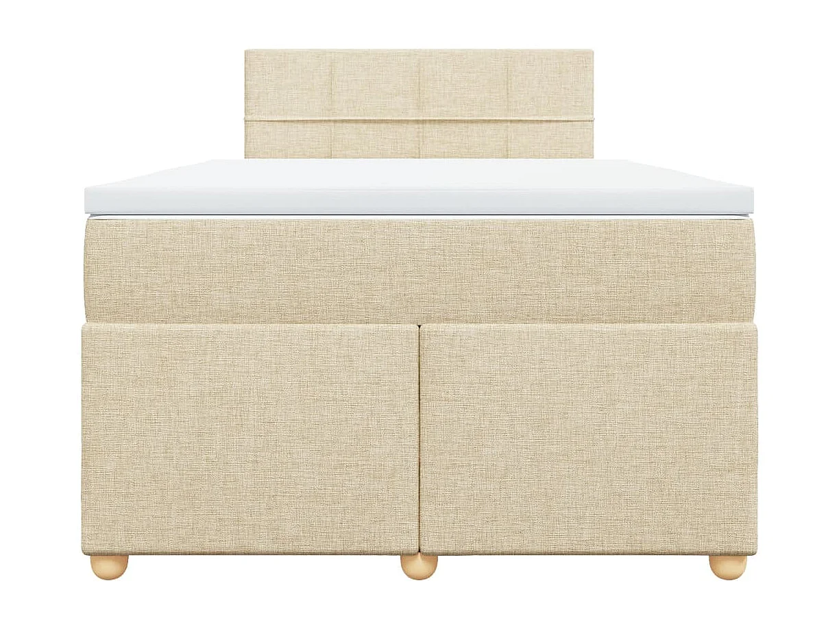 Sommier à lattes de lit avec matelas crème 120x190 cm tissu