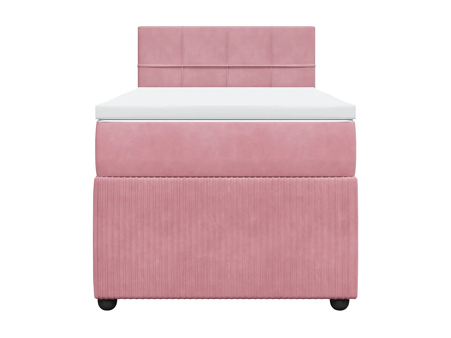 Cama box spring con colchón terciopelo rosa 90x200 cm