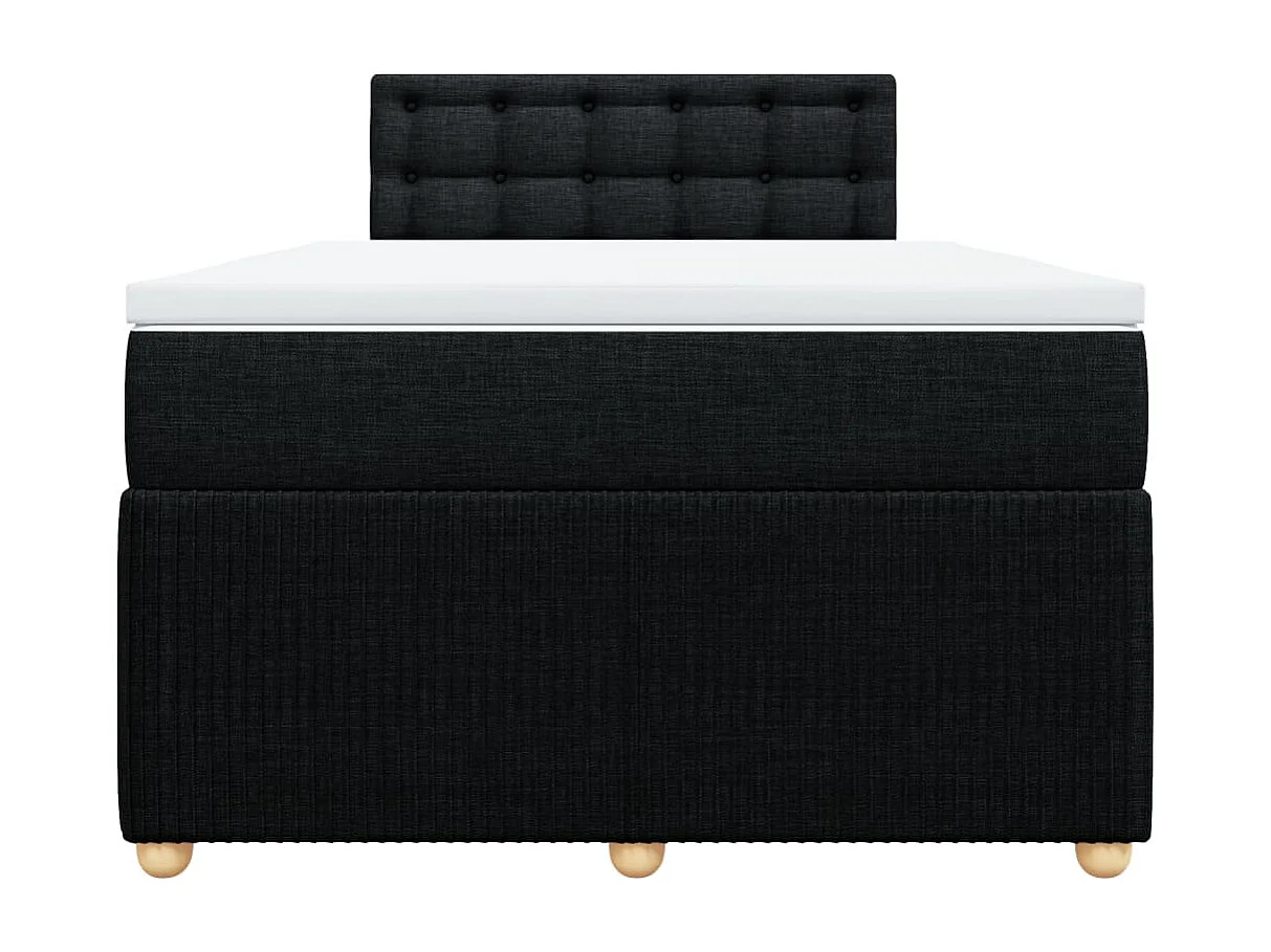 Cama com molas/colchão 120x200 cm tecido preto