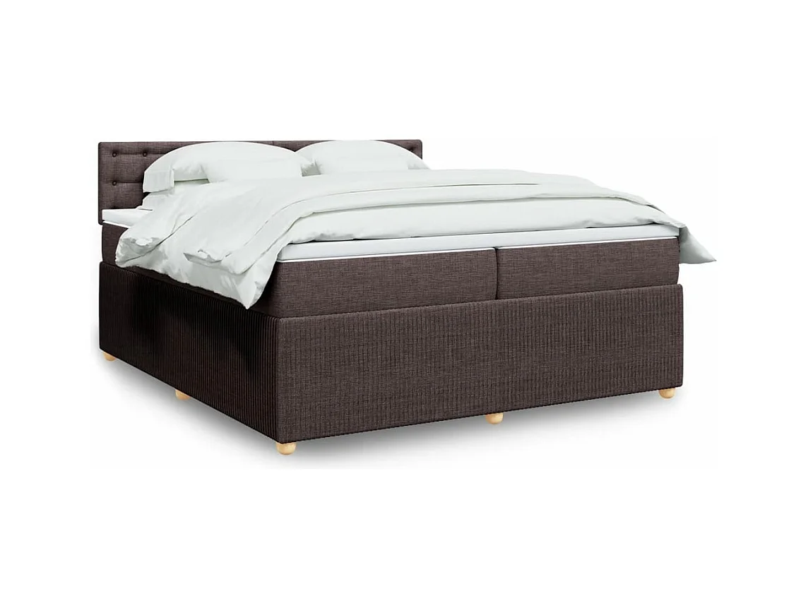 Boxspring met matras stof donkerbruin 200x200 cm