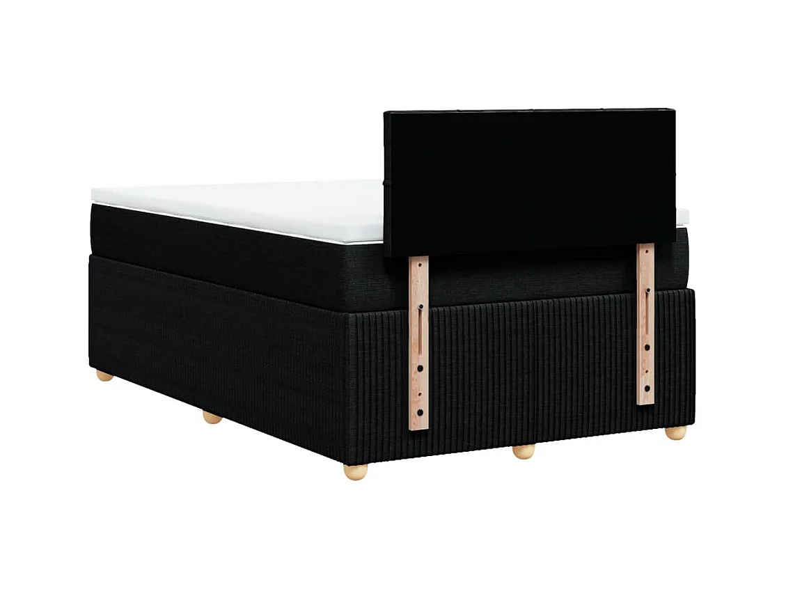 Cama boxspring com colchão 120x190 cm tecido preto