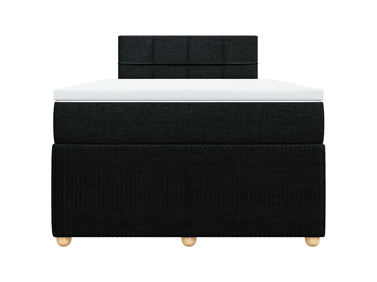 Cama boxspring com colchão 120x190 cm tecido preto