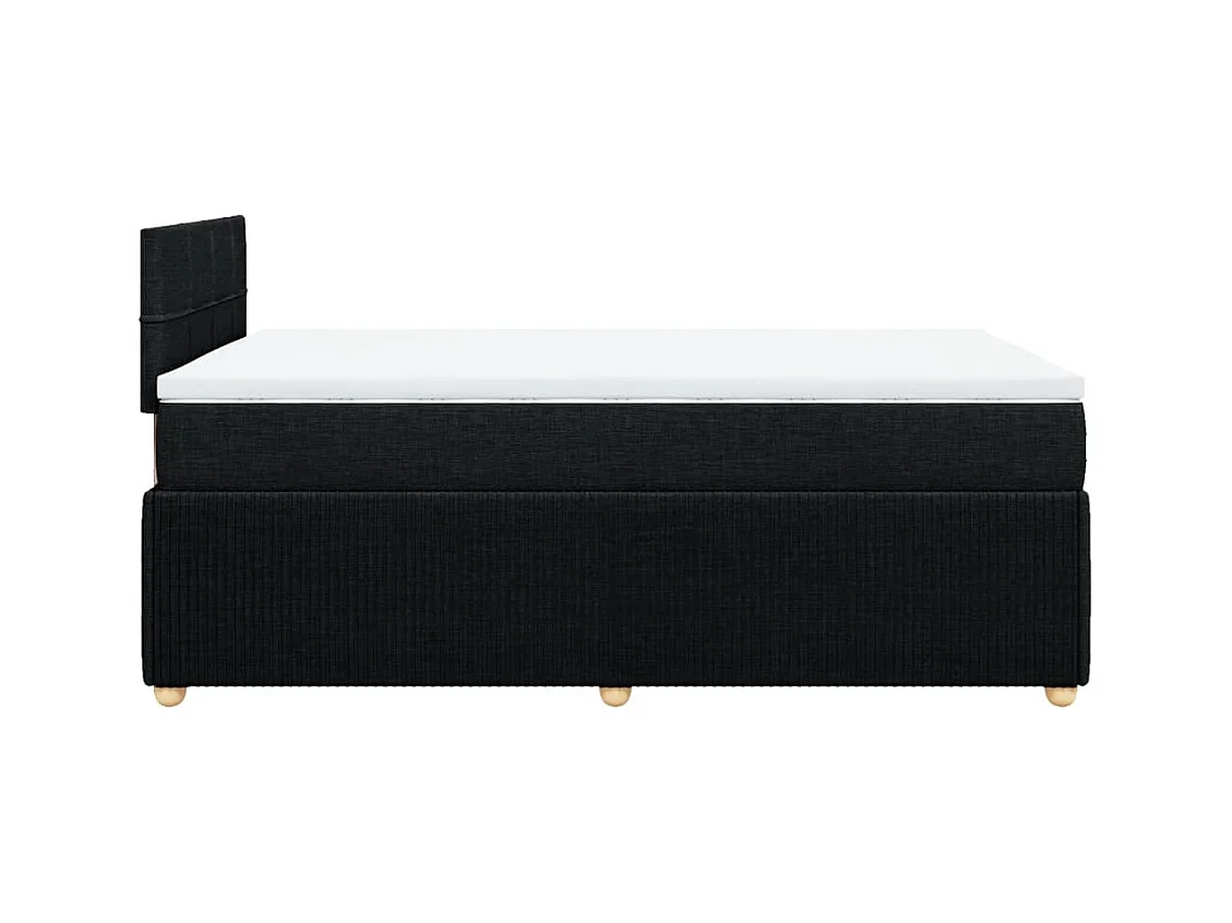 Cama boxspring com colchão 120x190 cm tecido preto
