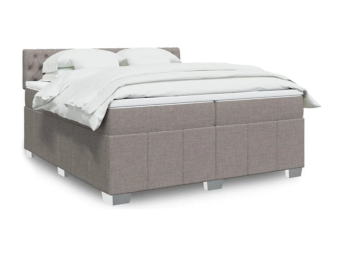 Sommier à lattes de lit avec matelas Taupe 200x200 cm Tissu