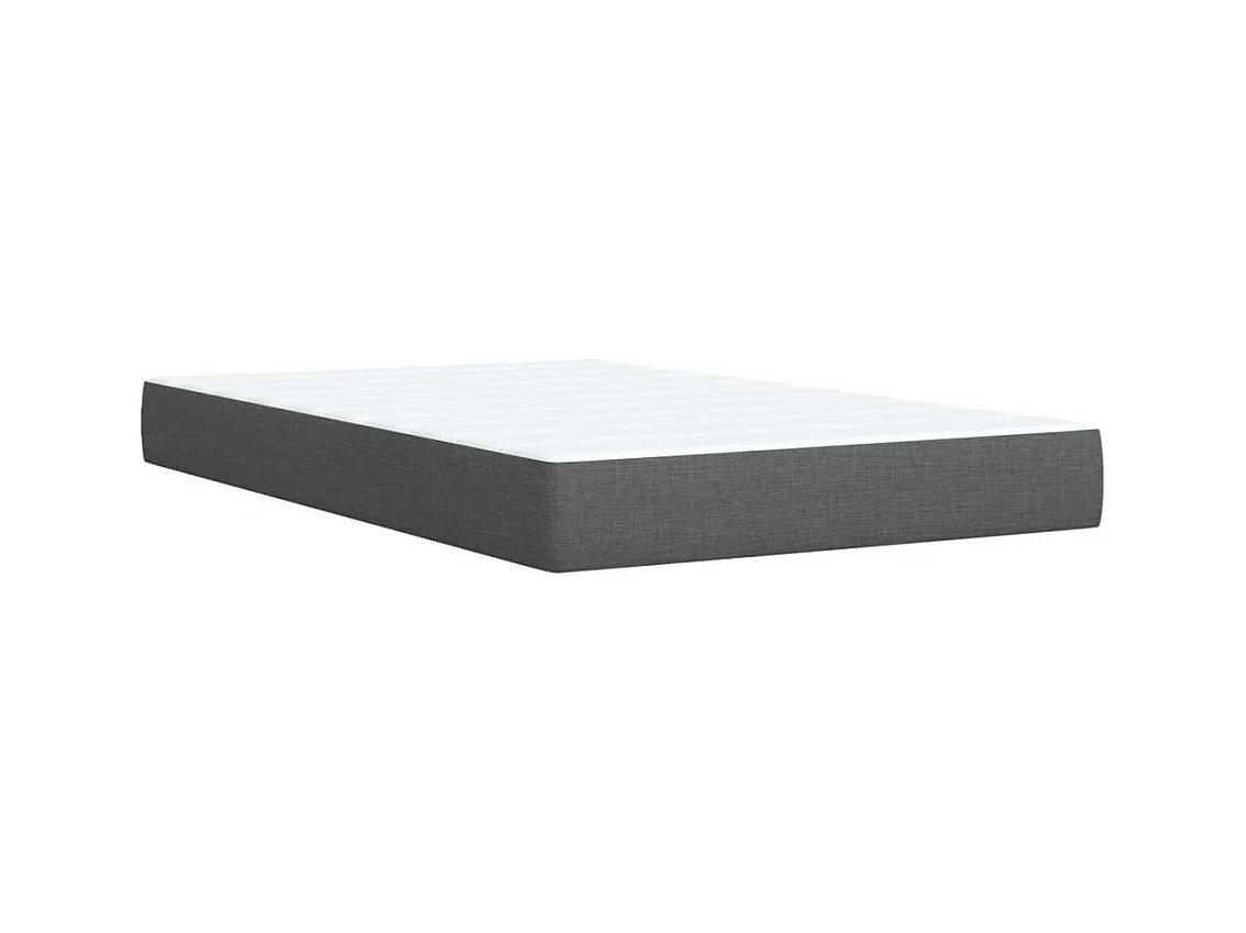 Cama box spring con colchón tela gris oscuro 120x200 cm