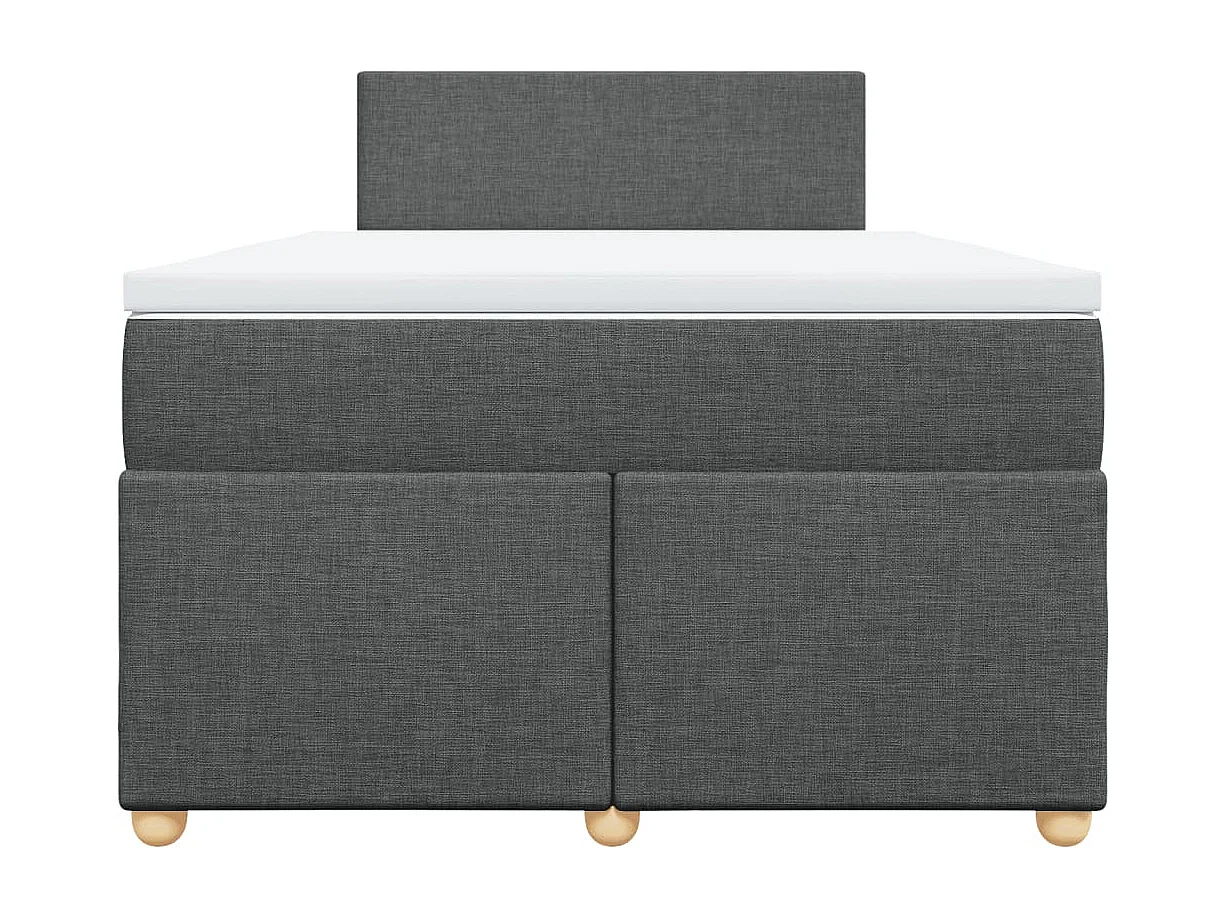 Sommier à lattes de lit avec matelas Gris foncé 120x200cm Tissu