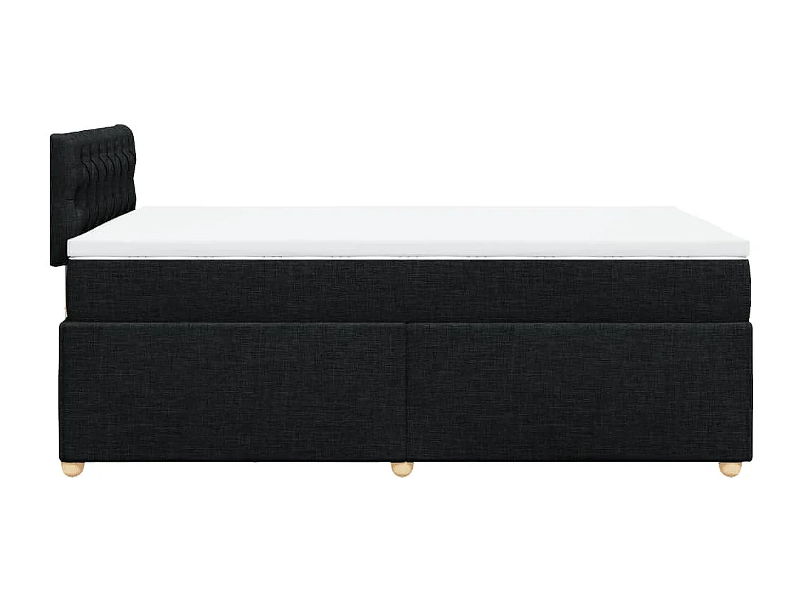 Cama box spring con colchón tela negro 120x190 cm