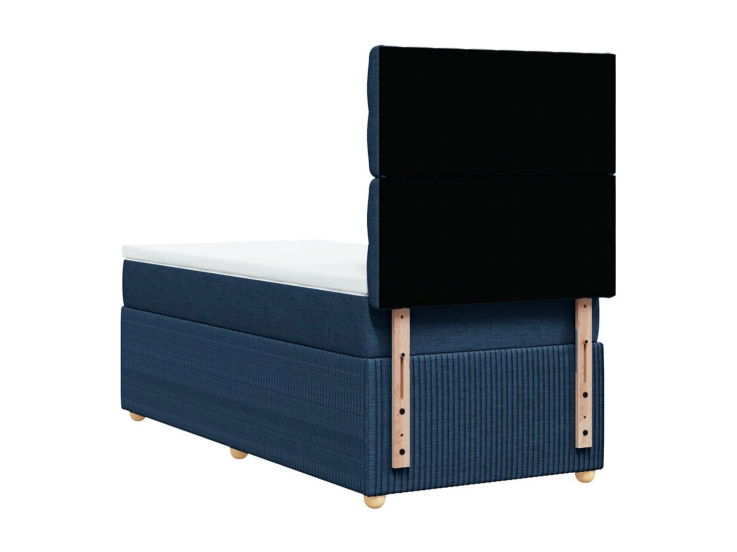 Boxspring met matras stof blauw 90x200 cm