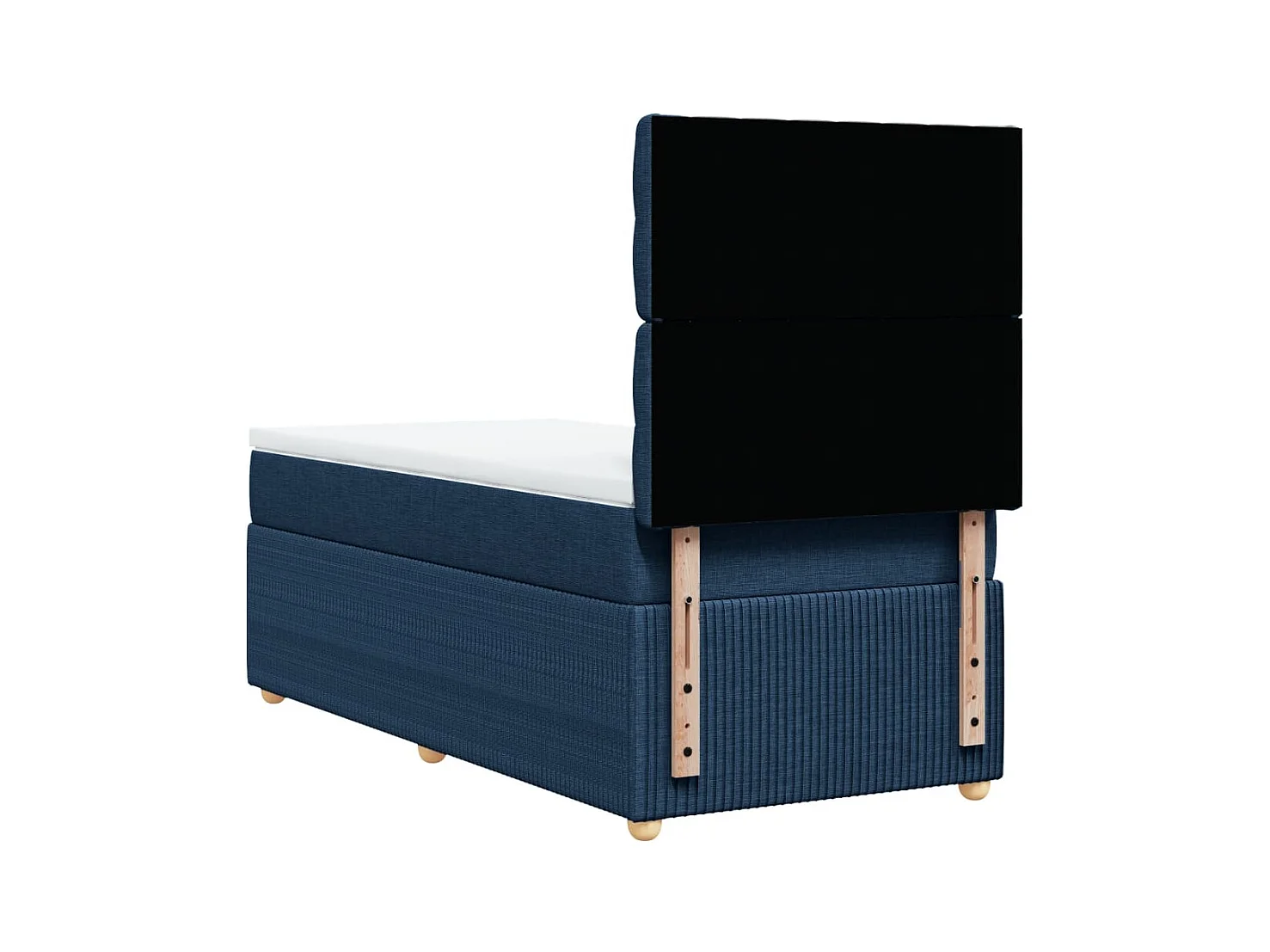 Sommier à lattes de lit avec matelas Bleu 90x200 cm Tissu