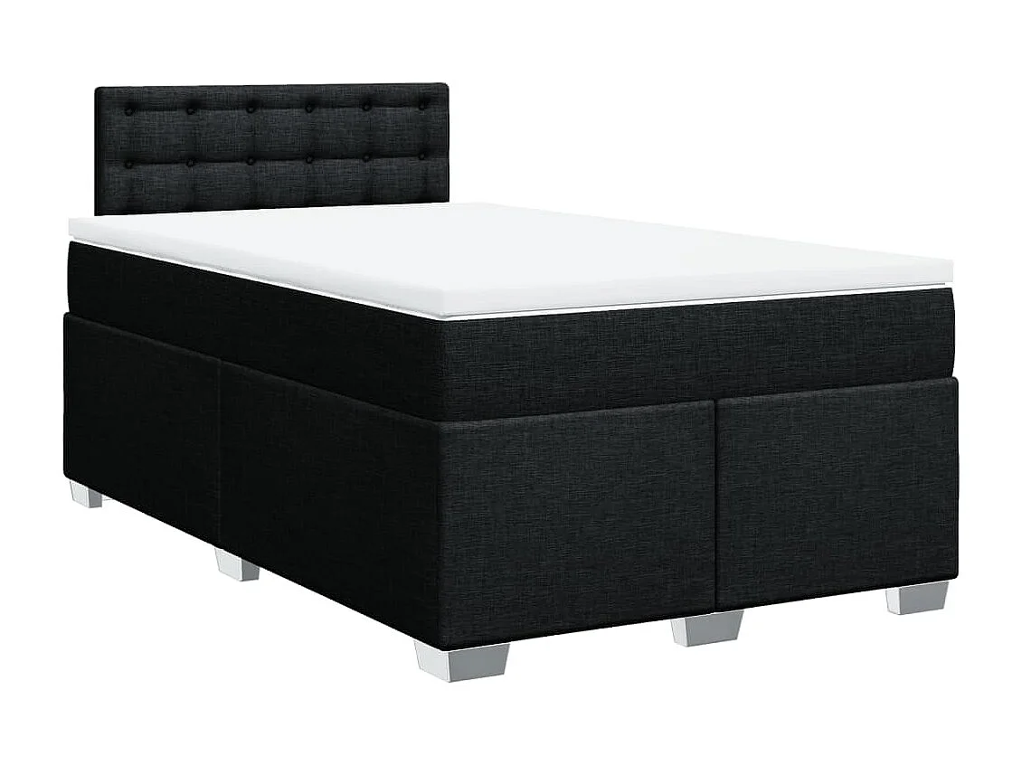 Cama boxspring com colchão 120x190 cm tecido preto