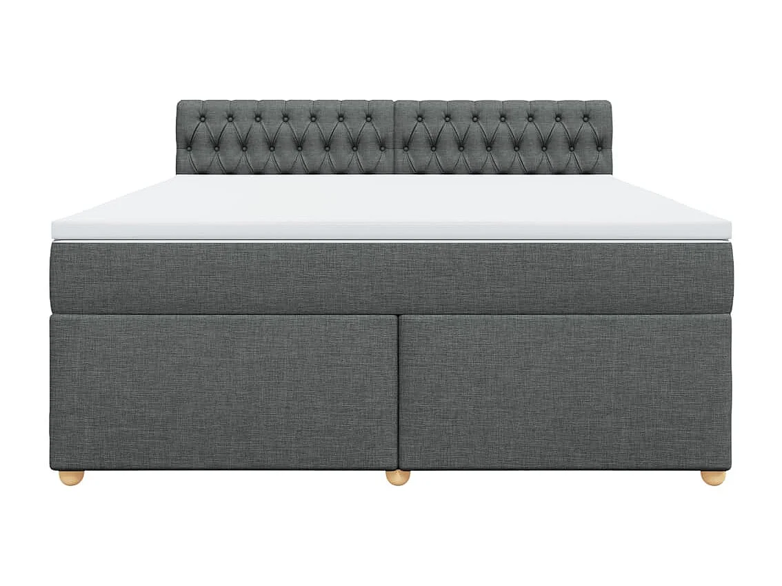 Sommier à lattes de lit avec matelas Gris foncé 180x200cm Tissu