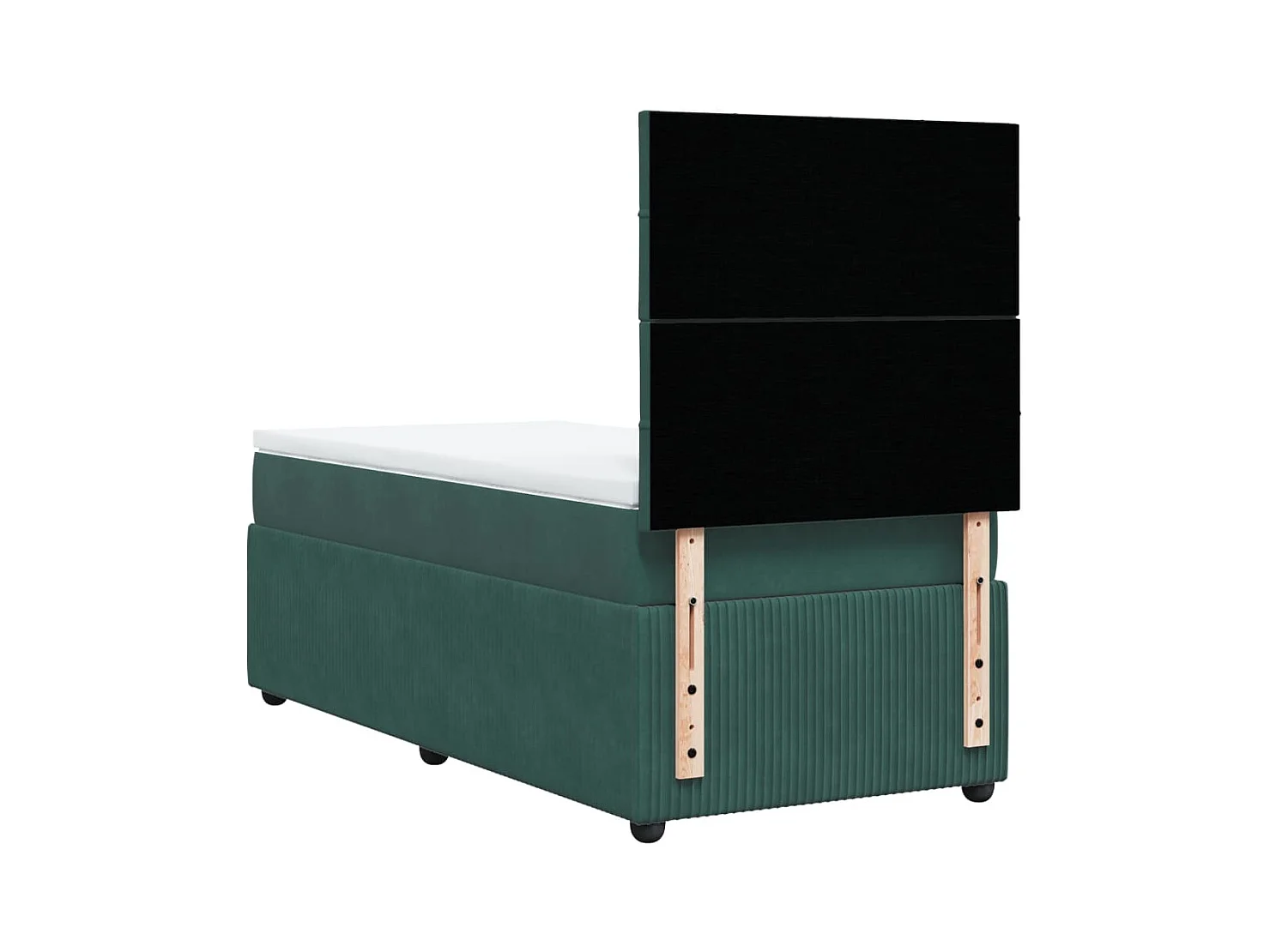 Sommier à lattes de lit avec matelas Vert foncé 90x190 cm