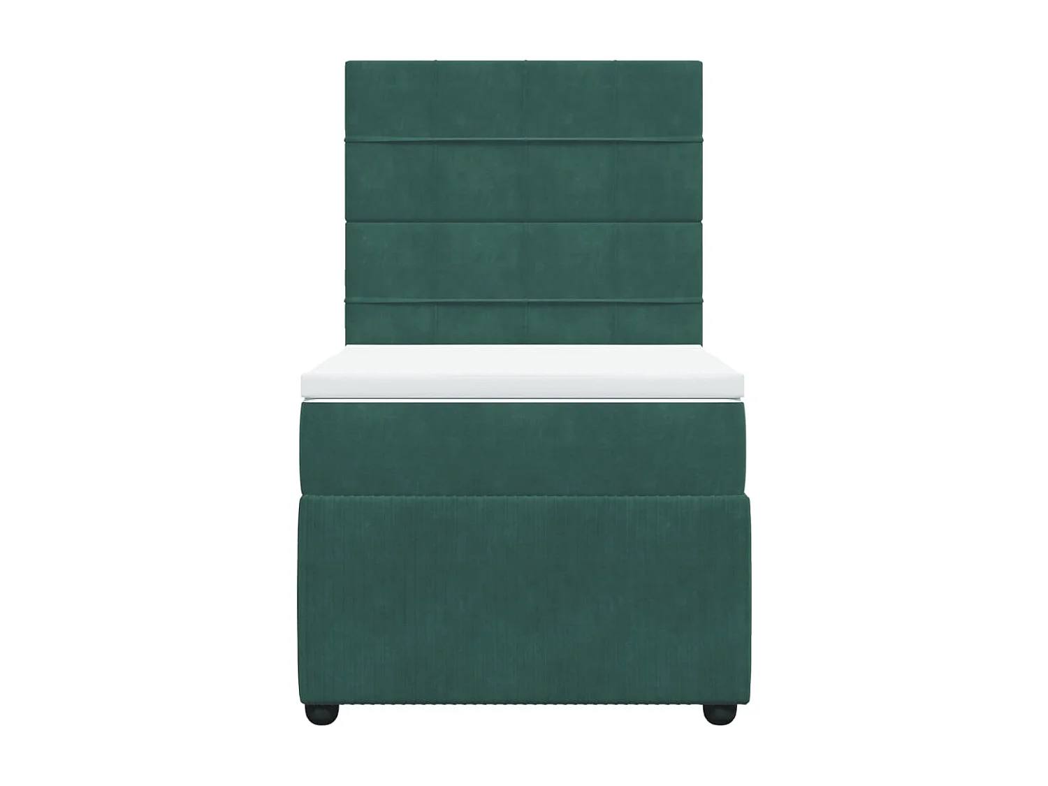 Cama box spring con colchón terciopelo verde oscuro 90x190 cm