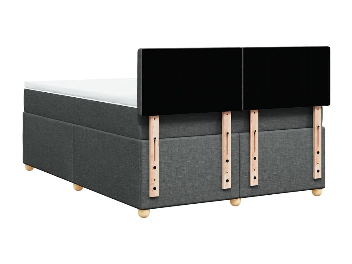 Cama com molas/colchão 140x200 cm tecido cinzento-escuro