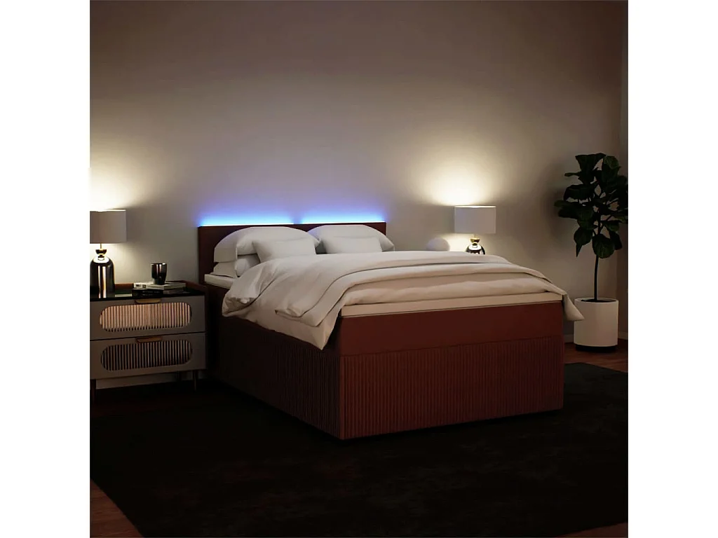 Sommier à lattes de lit avec matelas Rose 140x200 cm Velours