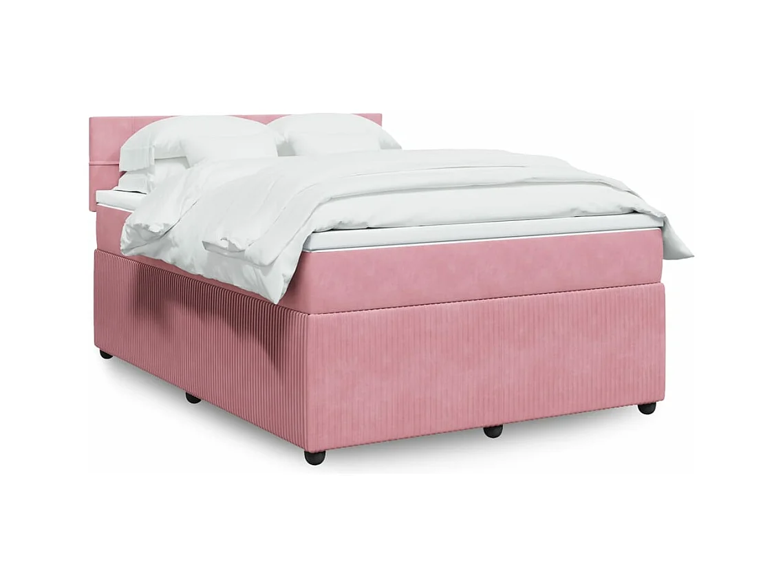 Sommier à lattes de lit avec matelas Rose 140x200 cm Velours