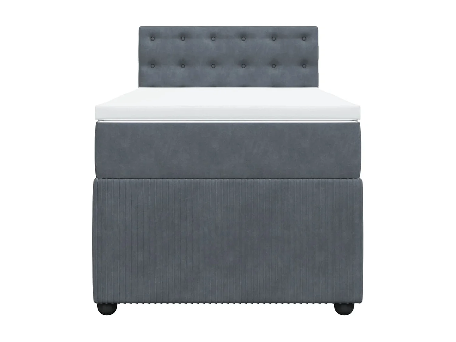 Cama com molas/colchão 90x200 cm veludo cinza-escuro