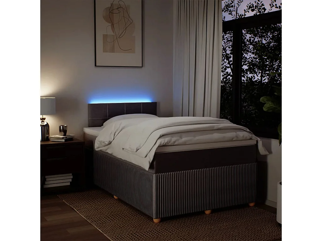 Sommier à lattes de lit avec matelas taupe 120x190 cm tissu