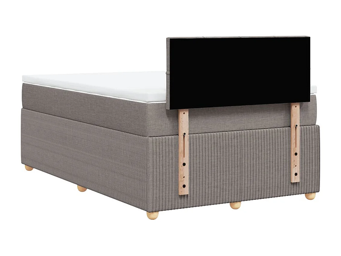 Sommier à lattes de lit avec matelas taupe 120x190 cm tissu