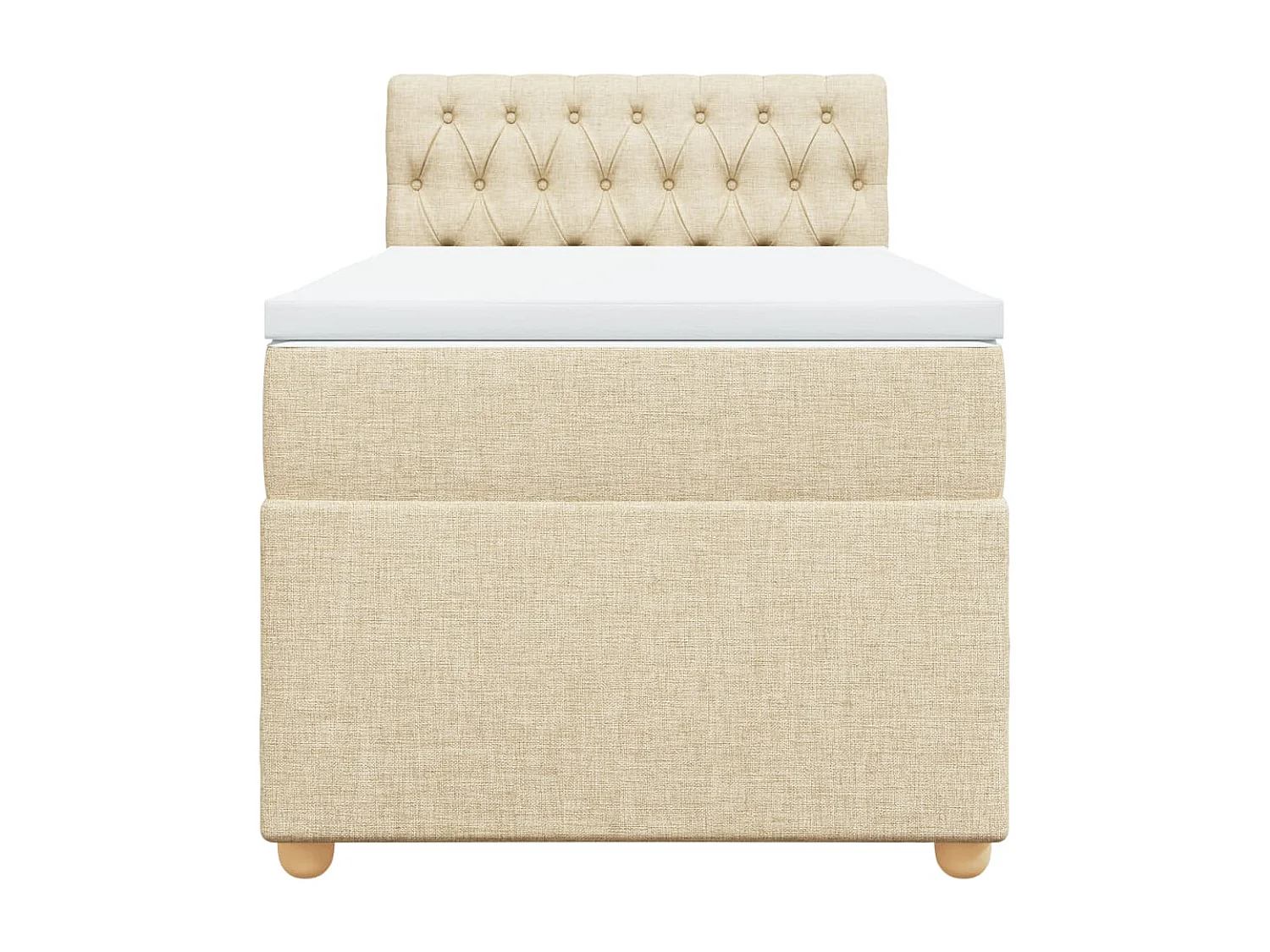 Sommier à lattes de lit avec matelas Crème 90x200 cm Tissu