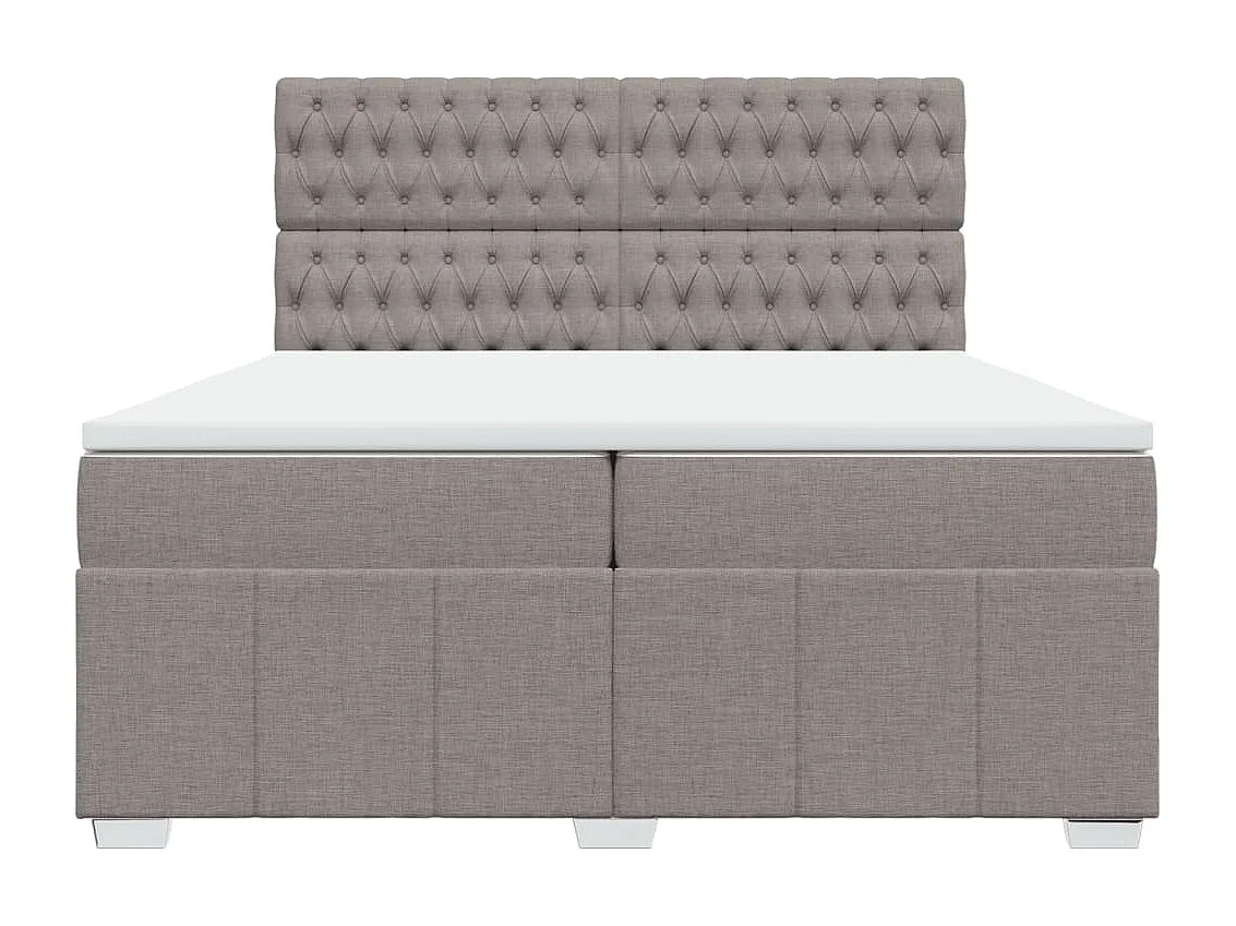 Sommier à lattes de lit avec matelas Taupe 200x200 cm Tissu