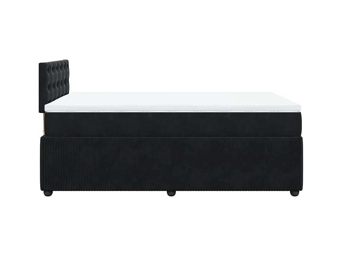 Cama boxspring com colchão 120x190 cm veludo preto