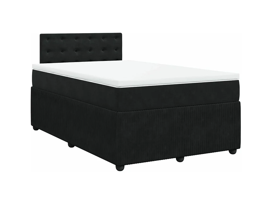 Cama boxspring com colchão 120x190 cm veludo preto