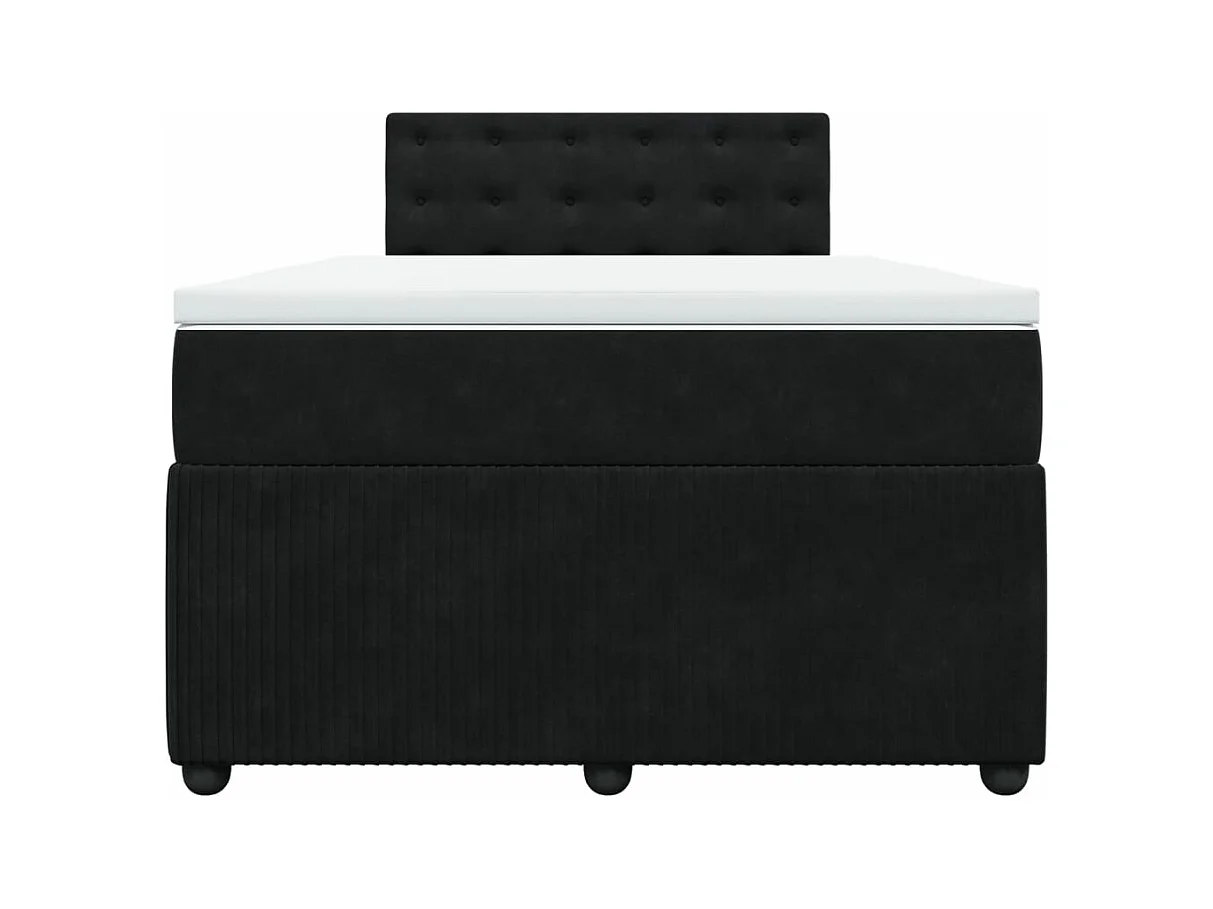 Cama boxspring com colchão 120x190 cm veludo preto