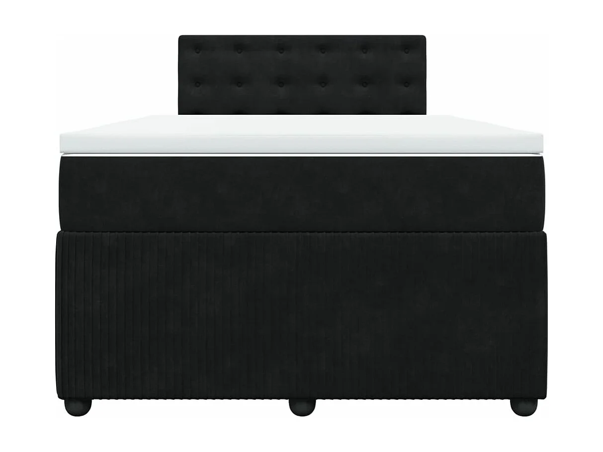 Boxspring met matras fluweel zwart 120x190 cm