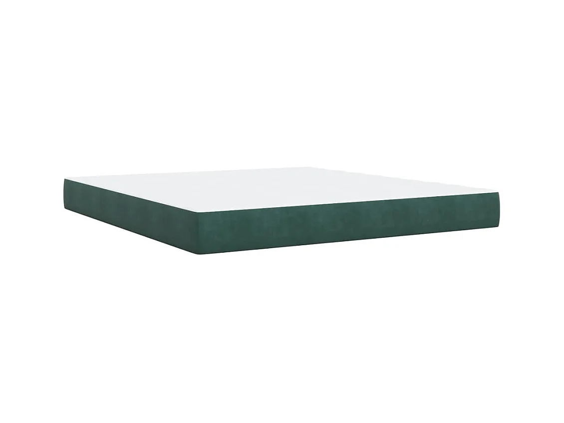 Cama com molas/colchão 180x200 cm veludo verde-escuro
