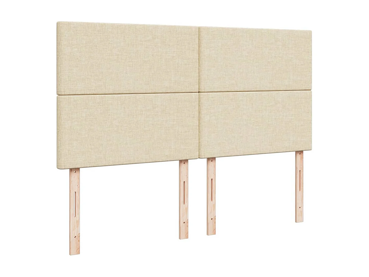 Cama box spring con colchón tela color crema 200x200 cm