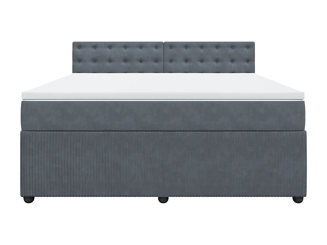 Cama com molas/colchão 180x200 cm veludo cinzento-escuro