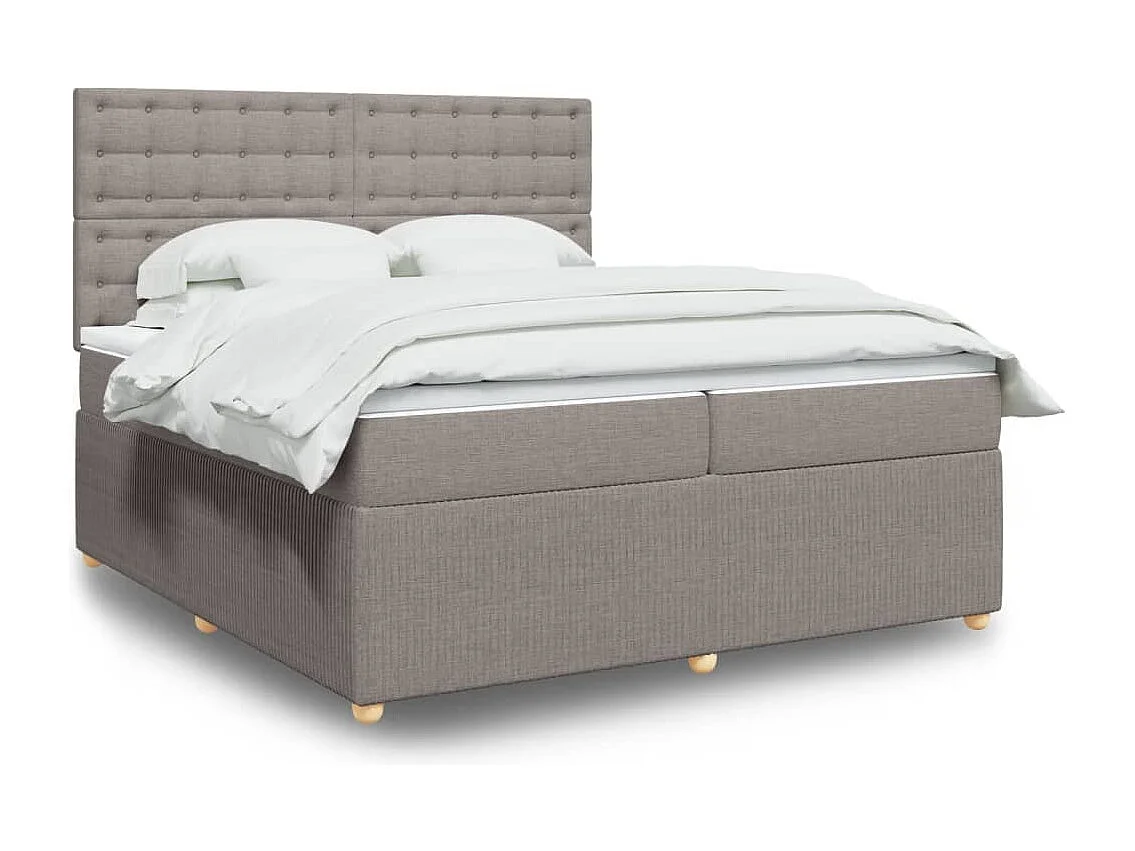 Sommier à lattes de lit avec matelas Taupe 200x200 cm Tissu
