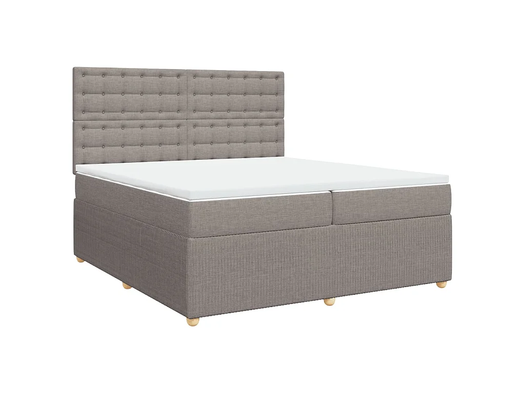 Sommier à lattes de lit avec matelas Taupe 200x200 cm Tissu