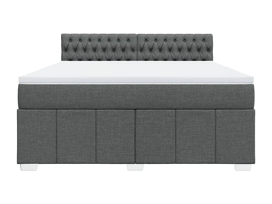 Sommier à lattes de lit avec matelas Gris foncé 180x200cm Tissu