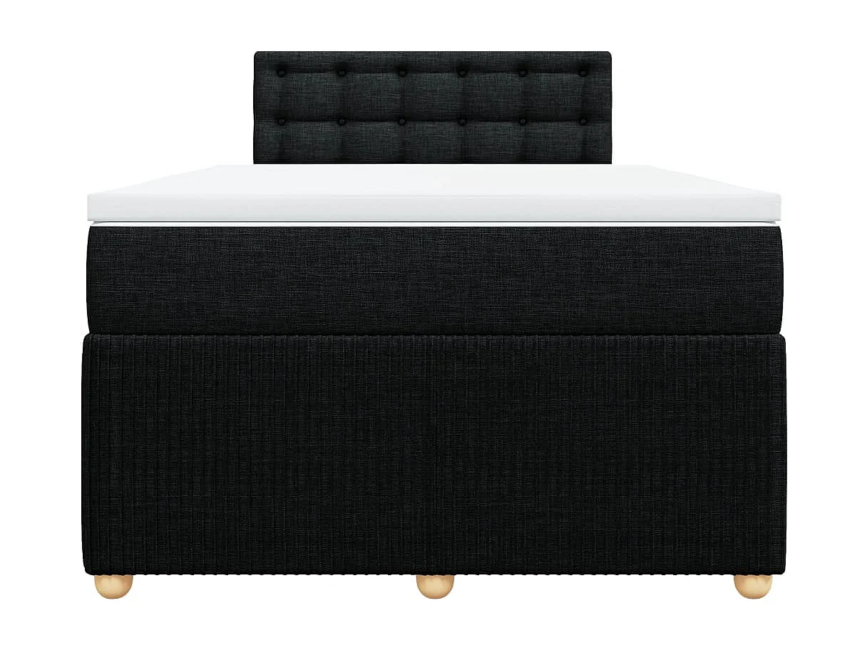 Sommier à lattes de lit avec matelas noir 120x190 cm tissu