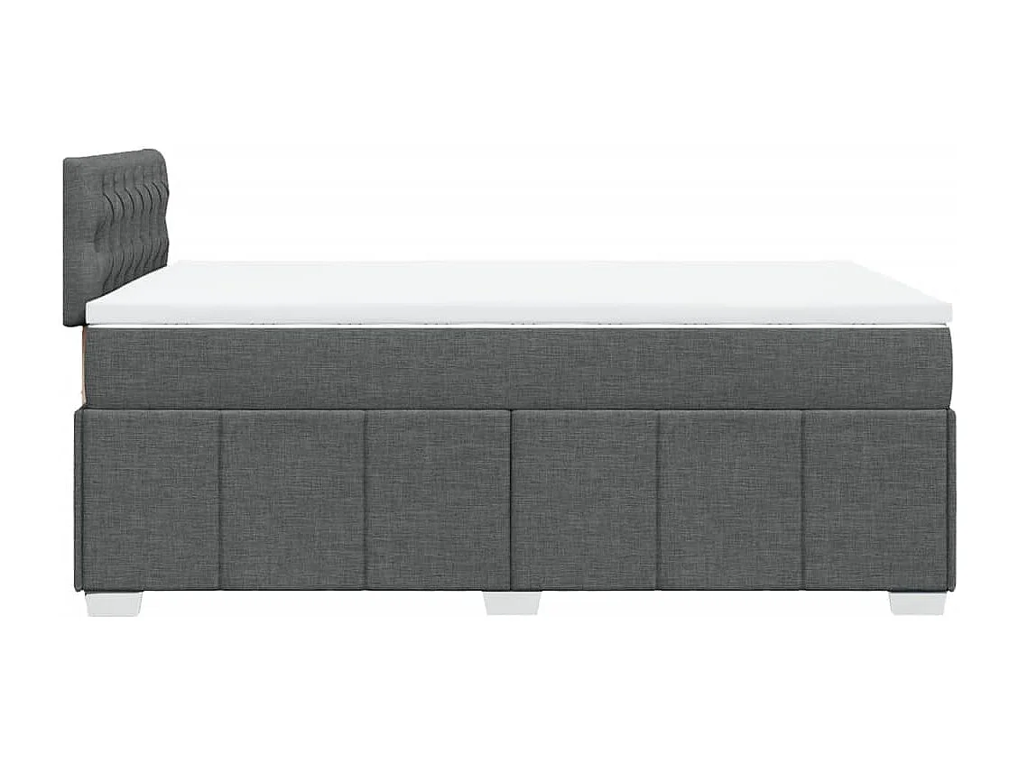 Cama box spring con colchón tela gris oscuro 120x200 cm