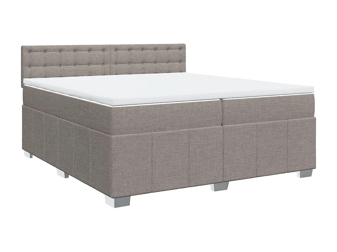 Sommier à lattes de lit avec matelas Taupe 200x200 cm Tissu