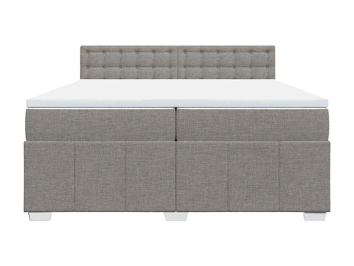 Sommier à lattes de lit avec matelas Taupe 200x200 cm Tissu