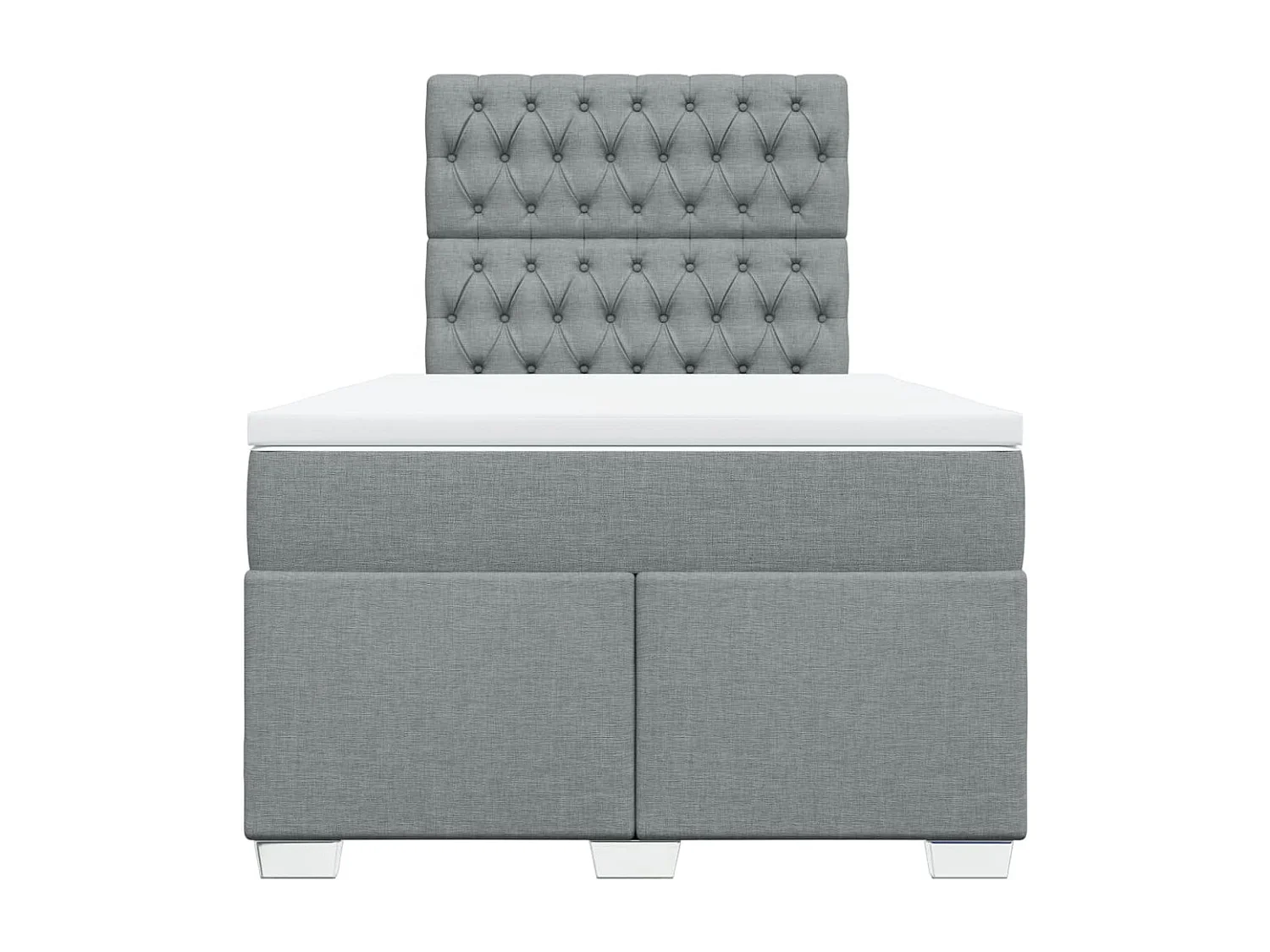 Sommier à lattes de lit et matelas gris clair 120x190 cm tissu