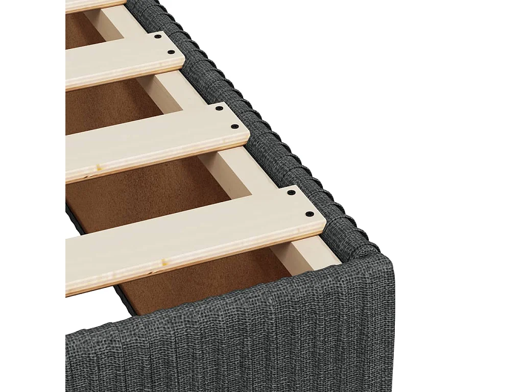 Sommier à lattes de lit avec matelas gris foncé 120x190cm tissu