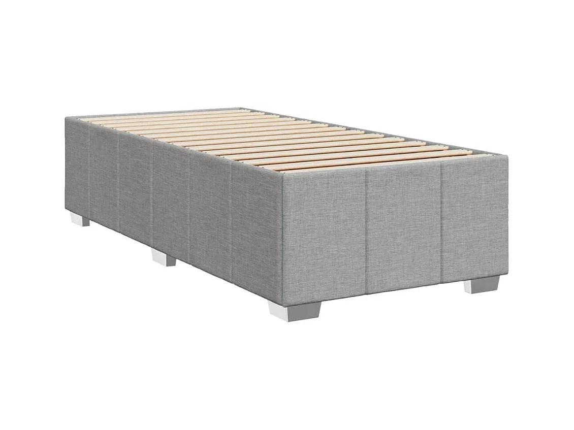 Sommier à lattes de lit avec matelas Gris clair 100x200cm Tissu