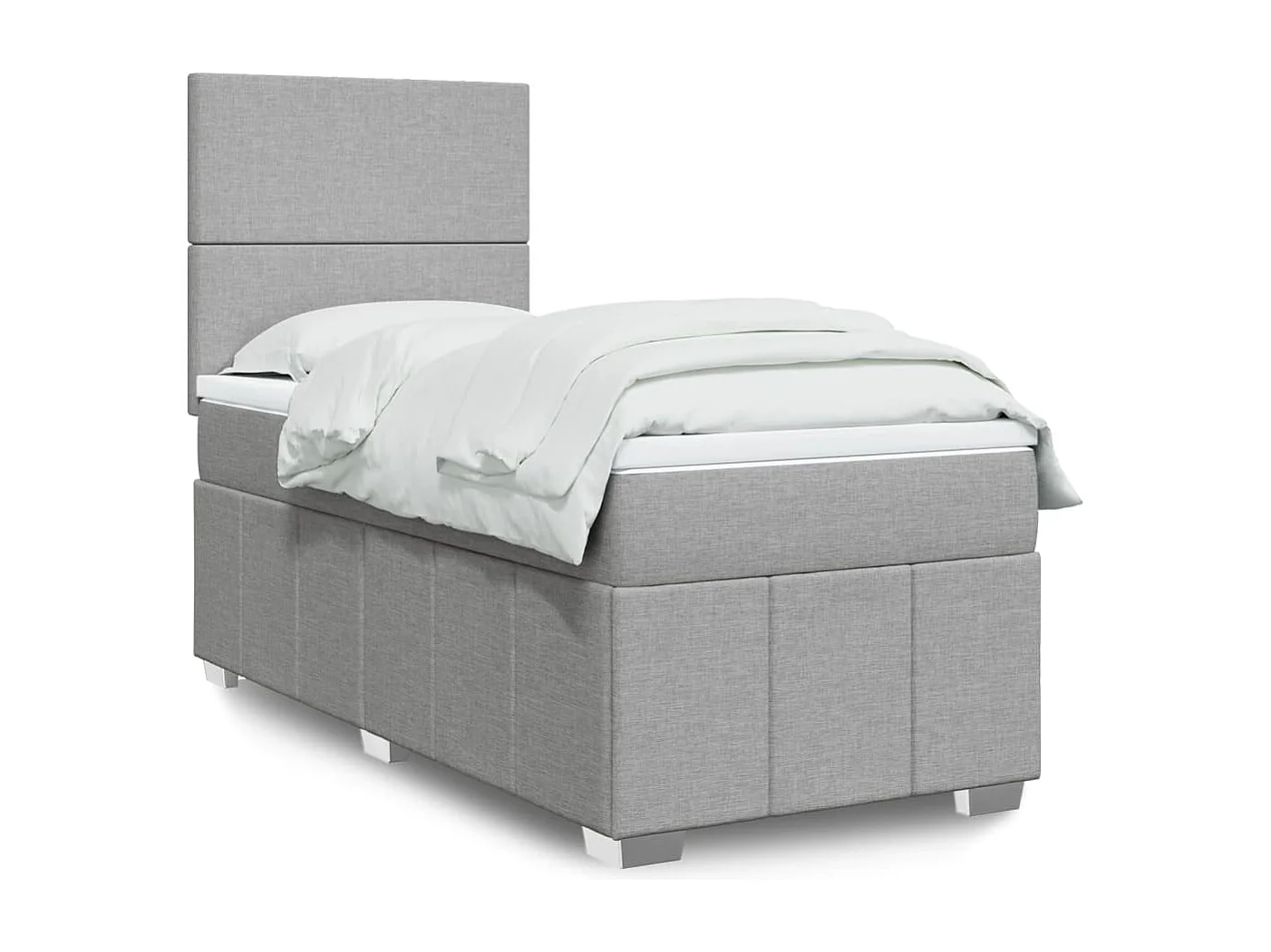 Sommier à lattes de lit avec matelas Gris clair 100x200cm Tissu