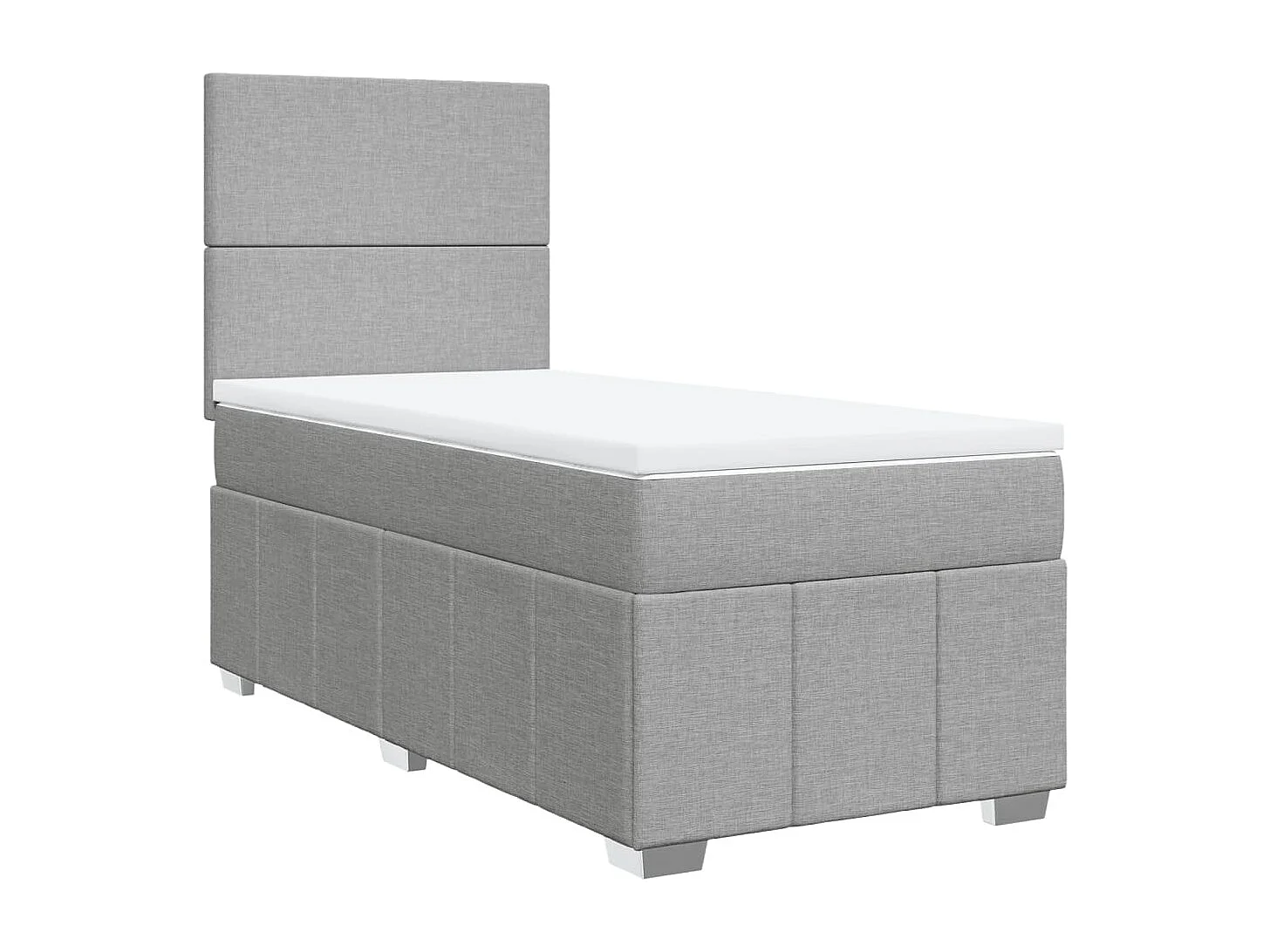 Sommier à lattes de lit avec matelas Gris clair 100x200cm Tissu