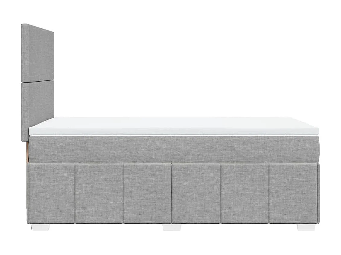 Sommier à lattes de lit avec matelas Gris clair 100x200cm Tissu