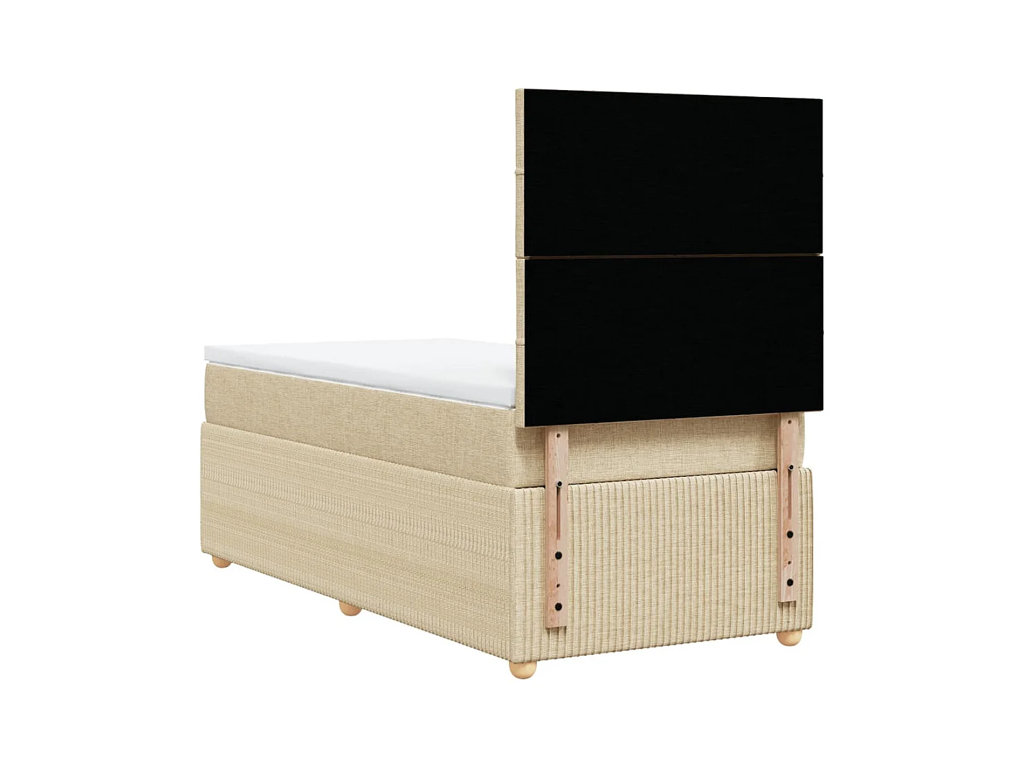Sommier à lattes de lit et matelas Crème 90x190 cm Tissu