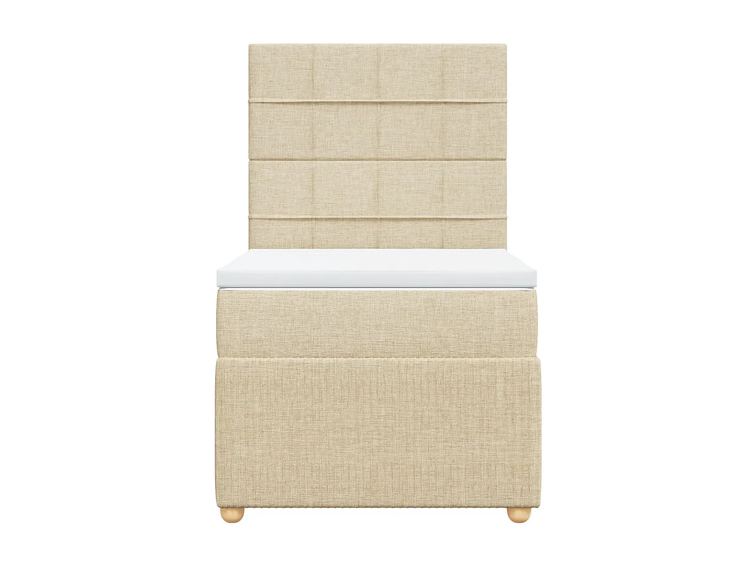 Sommier à lattes de lit et matelas Crème 90x190 cm Tissu