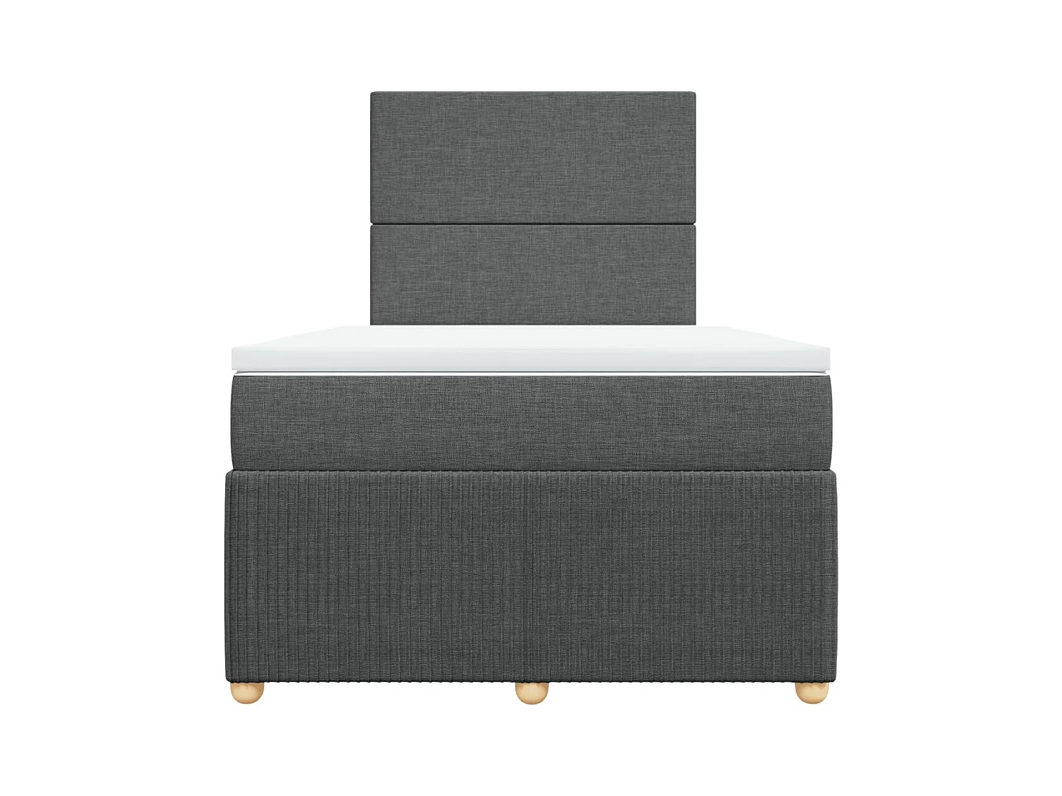 Cama boxspring com colchão 120x190 cm tecido cinzento-escuro