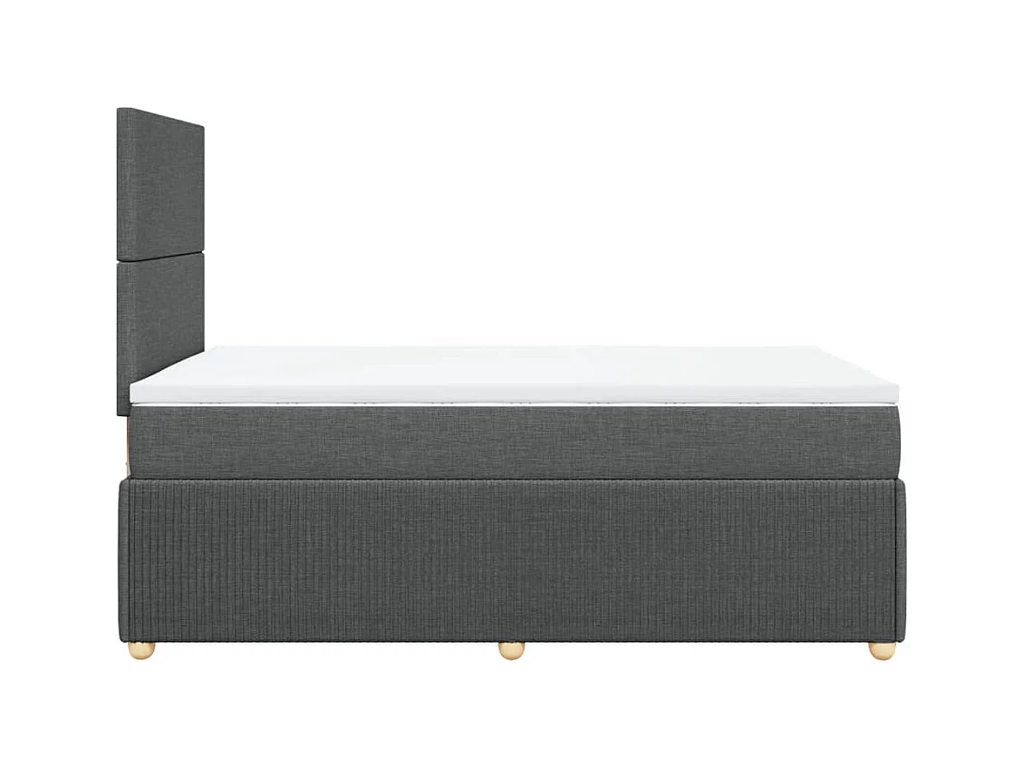 Cama boxspring com colchão 120x190 cm tecido cinzento-escuro